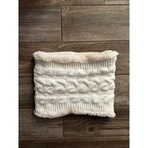 Sonoma Cream Cable Knit‎ Faux Fur Lined Neck Warmer Snood